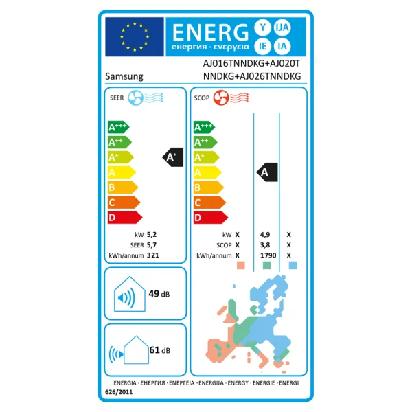 Samsung Wind-Free 4 Wege AJ016TNNDKG/EU Multi-Split Deckenkassettenklimagerät - 1,60 kW