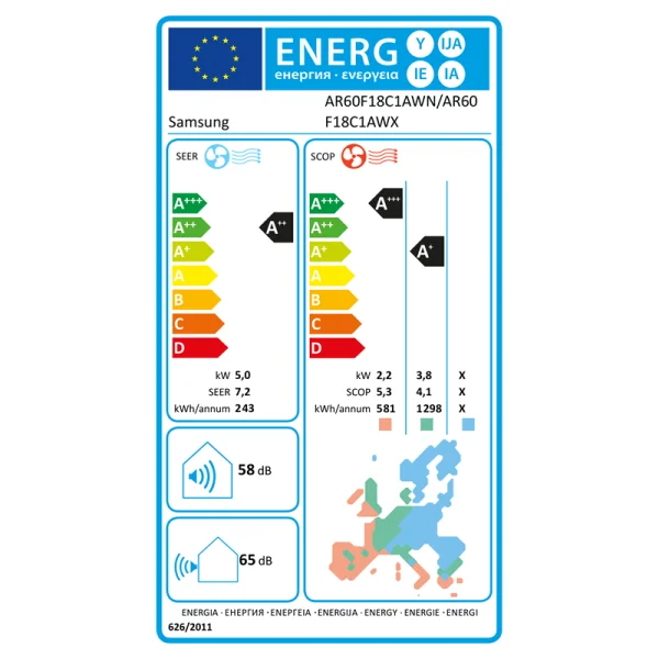 Samsung Comfort S2 Wind-Free AR60F18C1AWNEU/X Wandklimageräte Set - 5,00 kW