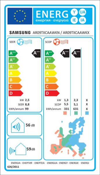 Samsung Elite Wind-Free AR09TXCAAWKNEU/X Wandklimageräte Set - 2,50 kW