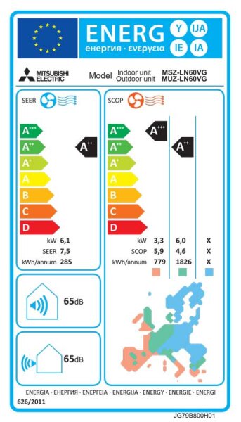 Mitsubishi Electric Diamond  MSZ-LN60VG2W Wandklimageräte Set - 6,1 kW