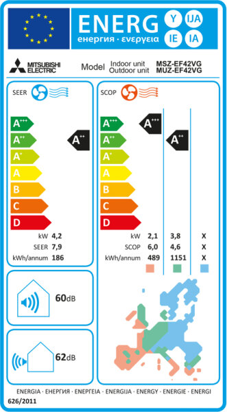 Mitsubishi Electric Premium MSZ-EF42VGKS Wandklimageräte Set - 4,2 kW