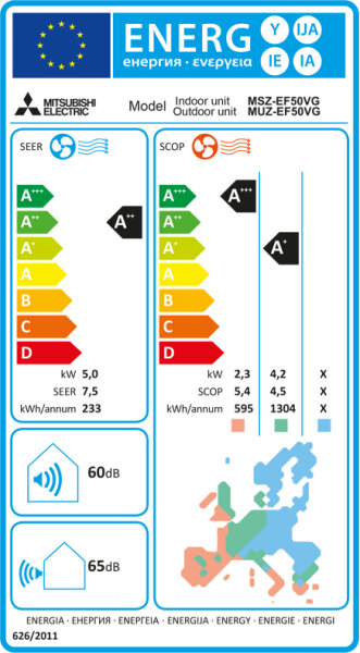 Mitsubishi Electric Premium MSZ-EF50VGKS Wandklimageräte Set - 5,0 kW