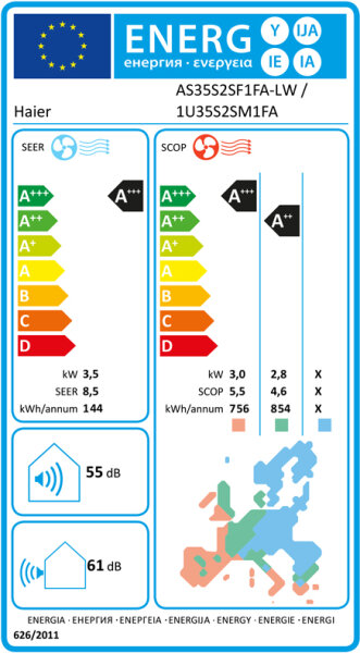Haier Flexis Plus White Shine AS35S2SF1FA-LW Wandklimageräte Set - 3,50 kW