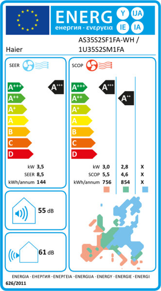 Haier Flexis Plus White Matt AS35S2SF1FA-WH Wandklimageräte Set - 3,50 kW