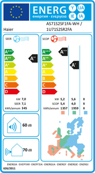 Haier Flexis Plus White Matt AS71S2SF1FA-WH Wandklimageräte Set - 7,00 kW
